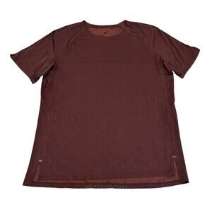 Lululemon Always Agile T Shirt Mens 2XL Burgundy Red Short Sleeve Reflective